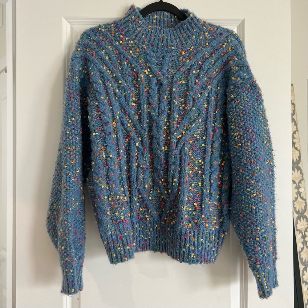 Cozy Blue Speckled Sweater